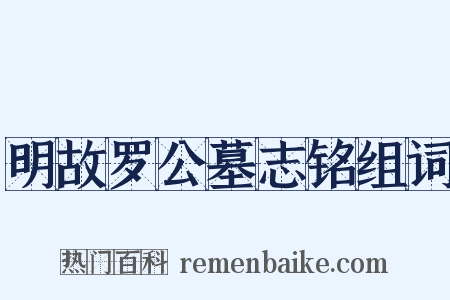 明故罗公墓志铭组词是什么意思的图片